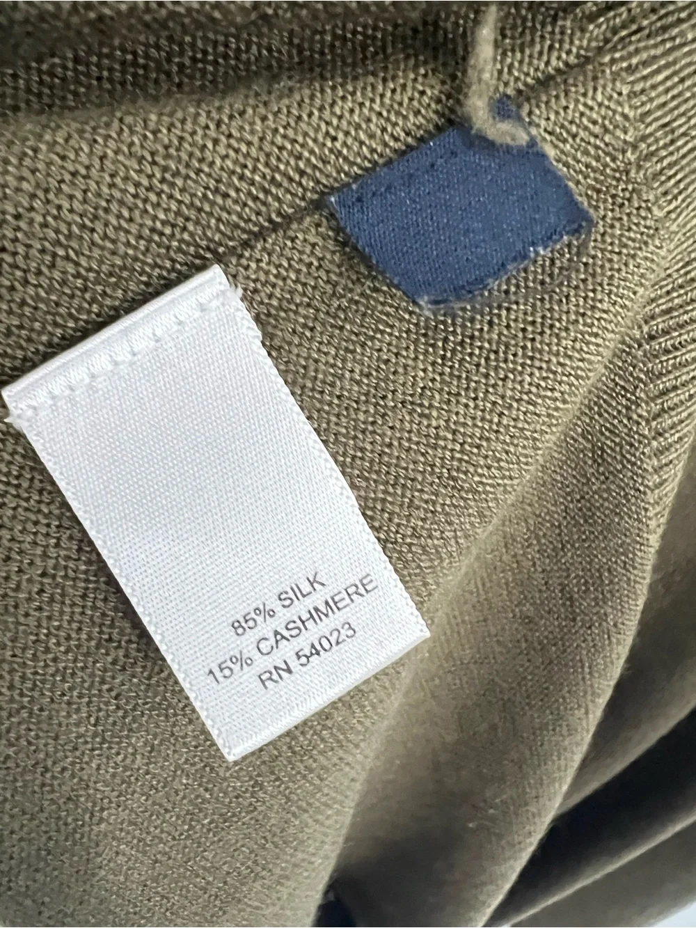 Banana Republic Men's Cashmere Silk Blend Olive Zip-Neck Sweater